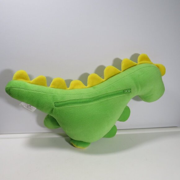 Green Dinosaur pillow/stuffed animal with yellow flowered spots - Picture 5 of 8